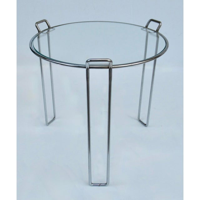 C1970's Saporiti Italia Polished Chrome Over Steel & Glass Stacking, Nesting Tables - Set of 3 For Sale - Image 9 of 18