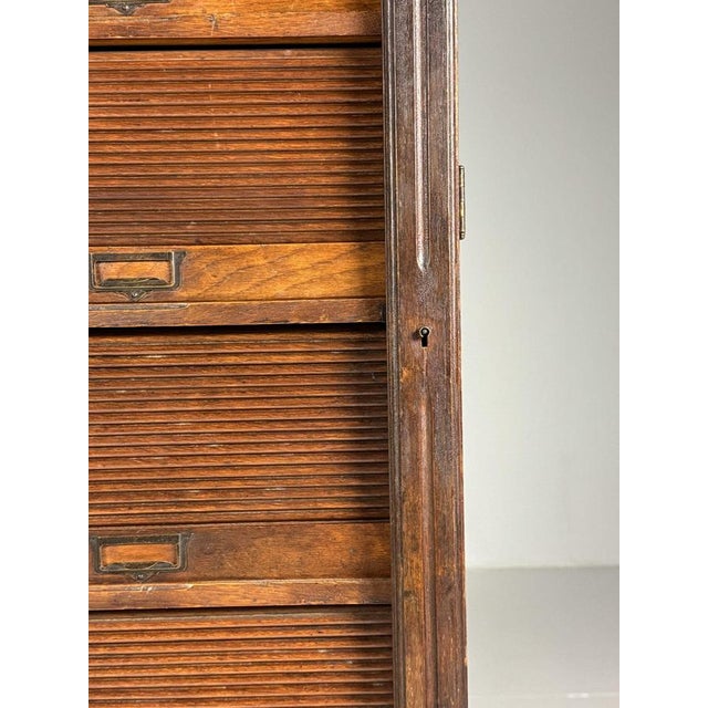 Antique Filing Cabinet with Roller Shutter For Sale - Image 16 of 18