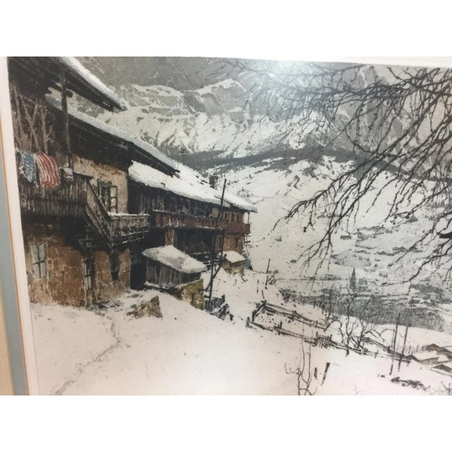 1940s Luigi Kasimir Etching Cortina d'Ampezzo 1925 Italian Alps Signed For Sale - Image 5 of 9