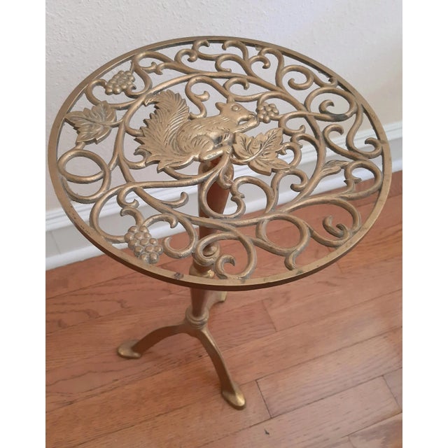 Squirrel Brass Table Plant Stand For Sale - Image 12 of 13