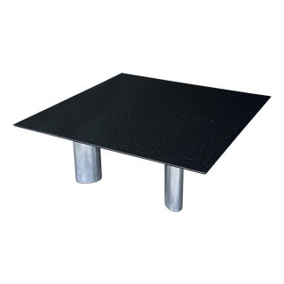 Postmodern Star Galaxy Granite and Brushed Metal Coffee Table by Draenert, Germany, 1980s For Sale