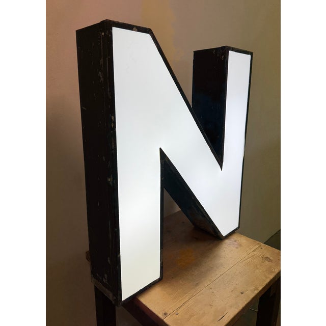 Large Vintage Illuminated Advertising Letter N, 1960s For Sale - Image 17 of 18