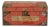 A Vintage Domed Rectangular Wooden Remnant of a Decorative Storage Box in Salmon Red For Sale
