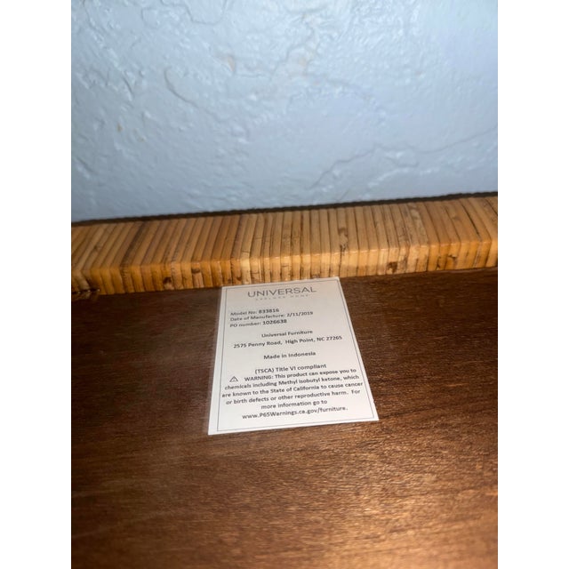 Wood Universal Furniture Coastal Living "Long Key" Wrapped Split Rattan Console Table For Sale - Image 7 of 7
