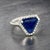 Blue Natural Sapphire Diamond Ring 6.5 14k W Gold 5.84 TCW Certified For Sale - Image 8 of 12