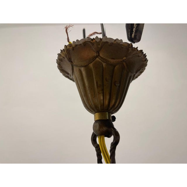 Small Bronze Crystal Light Pendant, 1950s For Sale - Image 9 of 11