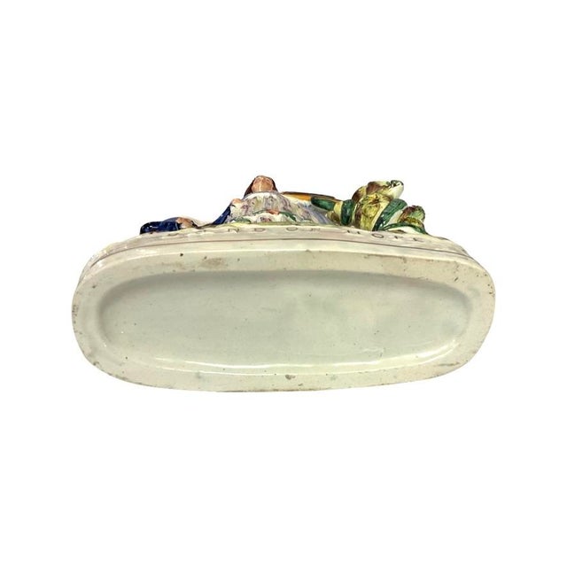 Mid 19th Century Mid 19th Century Staffordshire "Band of Hope" Spill Vase With Woman and Boy For Sale - Image 5 of 8