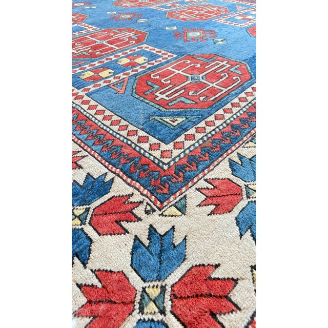 Beautiful handwoven Milas wool rug from the 1970s, Turkey. 100% wool with a fine 250,000 knots/m2 density. Geometric art...
