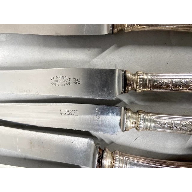 Mid 19th Century Mid 19th Century French Silver Knife Set - Complete 34-Piece Collection For Sale - Image 5 of 12