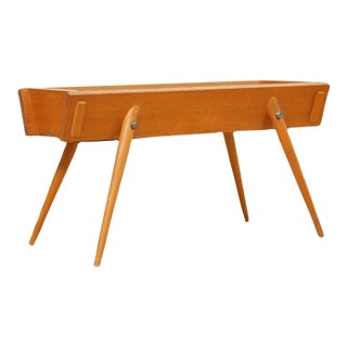 Mid Century Atomic Wooden Plant Stand For Sale