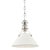 Hudson Valley Lighting Mark D. Sikes Painted No.2 1-Light Small Pendant, Polished Nickel/Off White For Sale