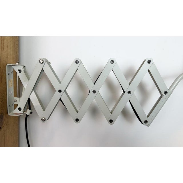 Industrial German Grey Scissor Wall Lamp from SIS, 1960s For Sale - Image 15 of 18