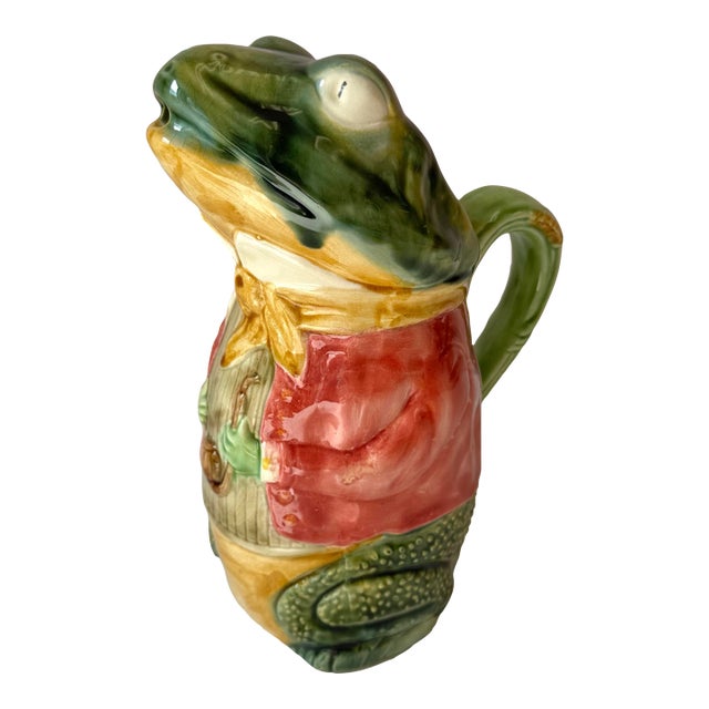 Antique Frog Pitcher by Fives Lille France For Sale