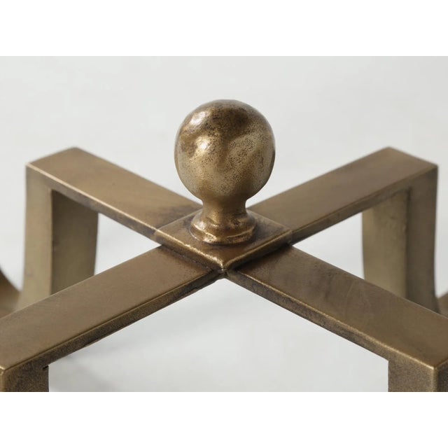 Onyx Center Hall Table With Cold Plated Bronze Base For Sale - Image 11 of 13