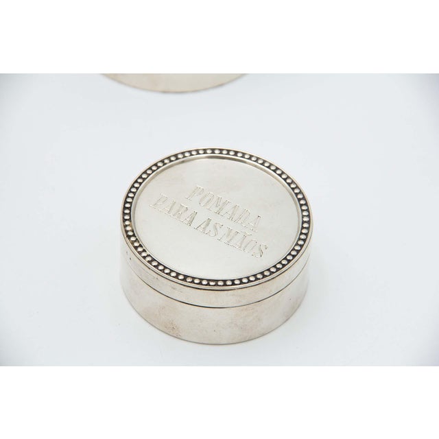 Plain Silver Toilet Set, Set of 7, in Good conditions. Designed 1920 to 1949