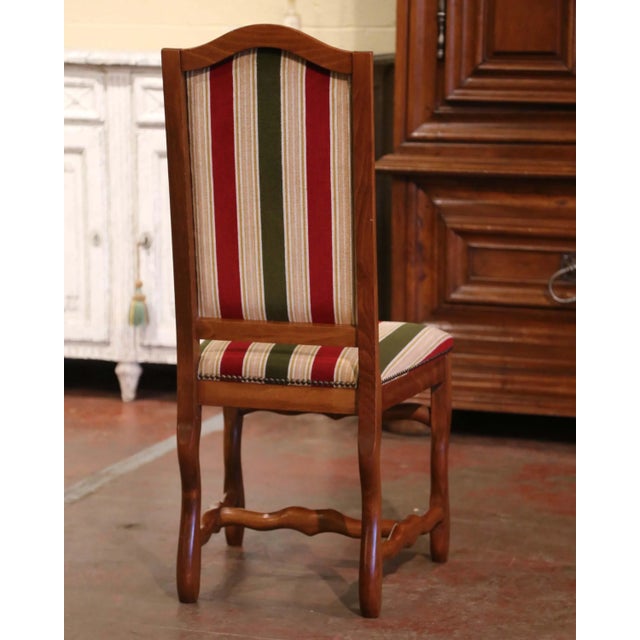 Set of Six French Louis XIII Style Beech Dining Chairs With Os De Mouton For Sale - Image 11 of 13