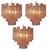 Pink Alabaster Murano Glass Tronchi Chandeliers, 1980s, Set of 3 For Sale