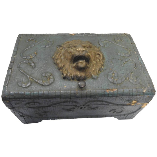 Late 19th Century Art Nouveau Lions Head Box For Sale