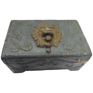 Late 19th Century Art Nouveau Lions Head Box