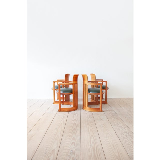 Vintage Italian Barrel Chairs by Frank Lloyd Wright for Cassina, 1980s, Set of 4 For Sale - Image 6 of 16
