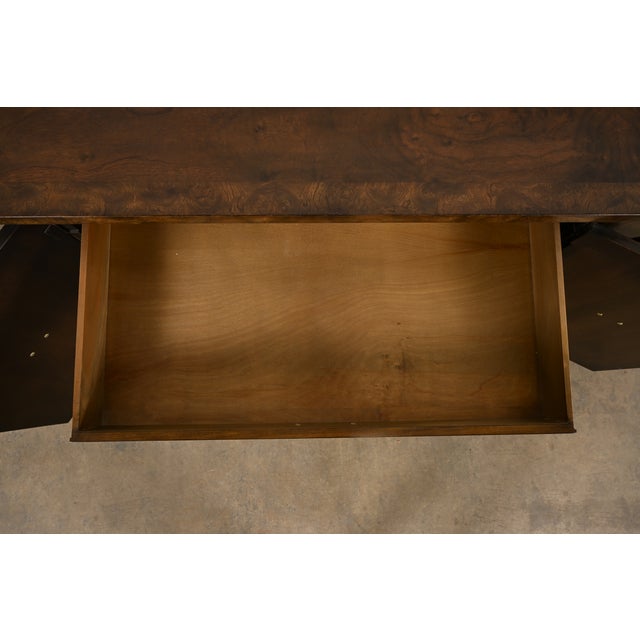 Wood William Doezema for Mastercraft Mid-Century Hollywood Regency Burl Wood and Brass Sideboard Credenza, 1970s For Sale - Image 7 of 14