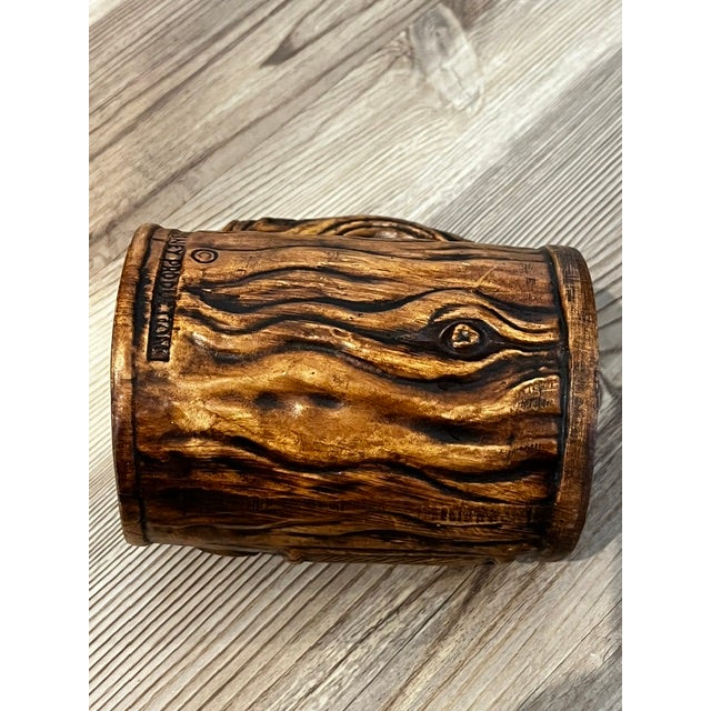Brown Vintage Mid-Century Modern Walt Disney World Faux Wood Ceramic Souvenir Mug For Sale - Image 8 of 10