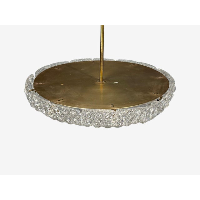 Metal 1960s Carl Fagerlund, Pendant Light, Textured Glass, Brass For Sale - Image 7 of 15
