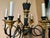 Italian Mid 20th Century Neoclassic Arrow Italian Hand Carved Black Gold Painted Wood 6 Light Chandelier For Sale - Image 3 of 12