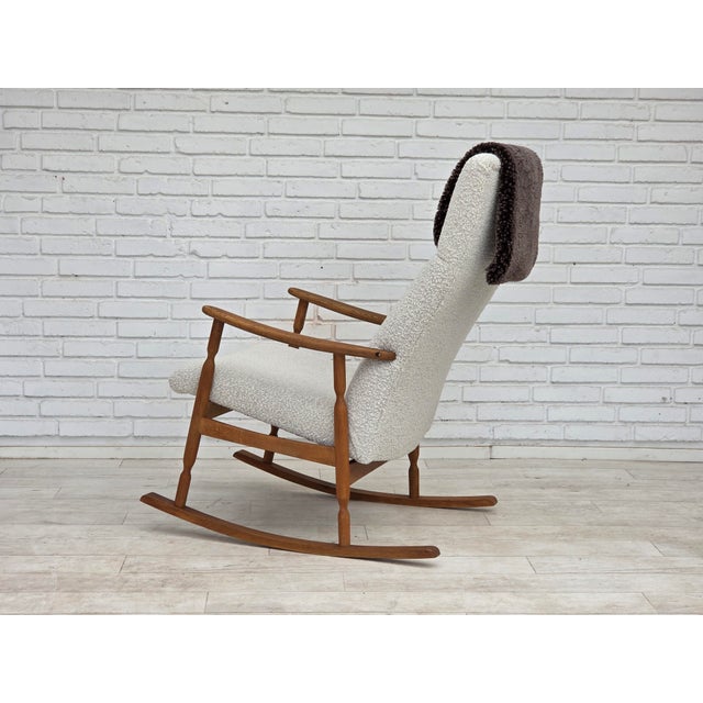 Vintage Scandinavian High-Backed Rocking Chair, 1970s For Sale - Image 12 of 18