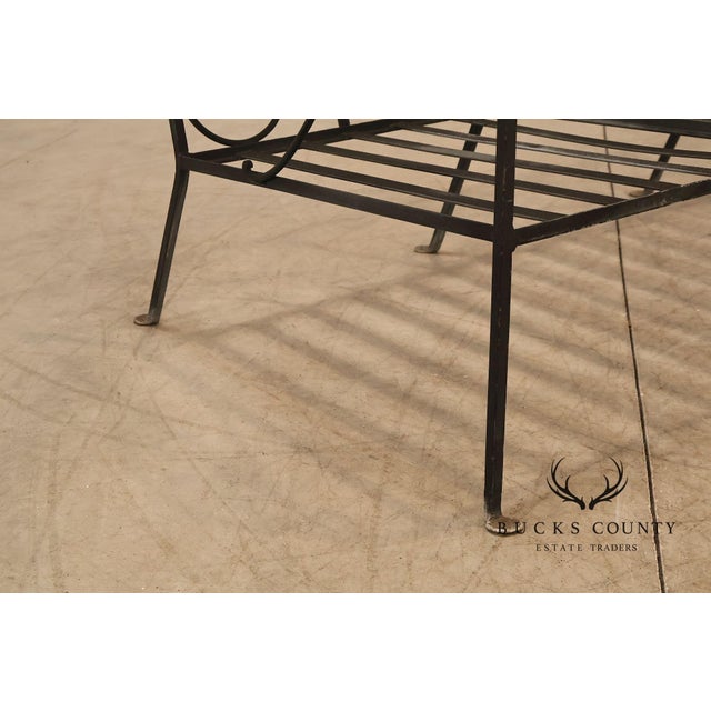 Vintage Wrought Iron Scrollwork Garden Bench For Sale - Image 17 of 18