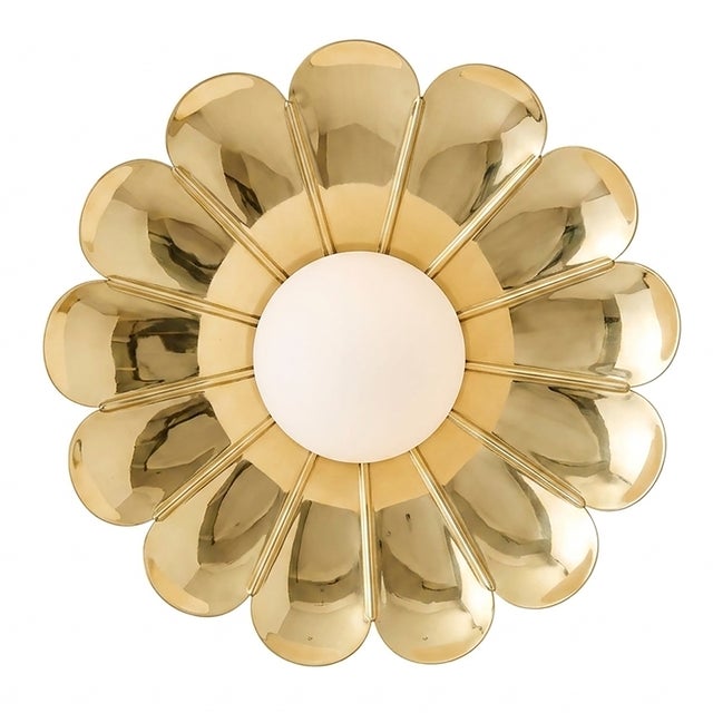 Bring sculptural elegance and warm character to your interior with this handcrafted floral flush-mount ceiling light by...