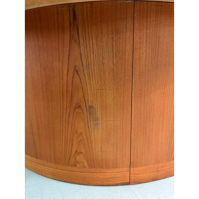 Dyrlund Danish Teak Executive Desk With Rounded Drum Pedestal Base, C. 1970s For Sale - Image 12 of 12