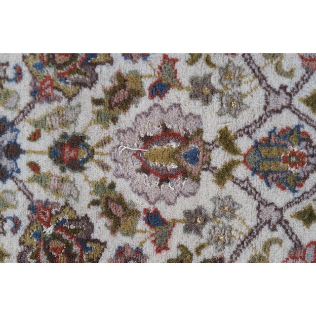 Vintage Wool Geometric Floral Palmette Medallion Area Rug Runner 2.5' X 8' For Sale - Image 12 of 12