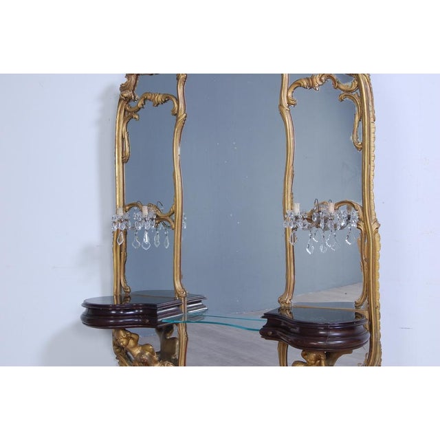 Baroque Console with Great Mirror and Applique, 1940s For Sale - Image 15 of 17