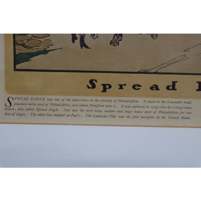 Early 20th Century Framed 1908 Spread Eagle Inn Historical Print by Robert Smith Ale Brewing Co. For Sale - Image 5 of 11
