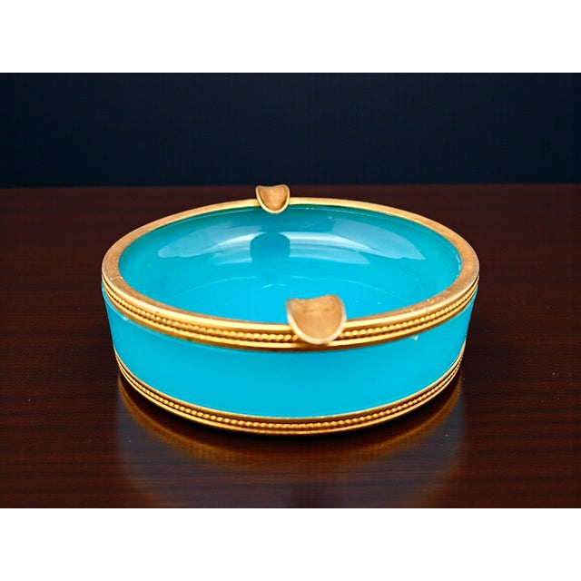 Blue Vintage Murano Opaline Glass Ashtray from Manifattura Di Murano, 1970s For Sale - Image 8 of 8