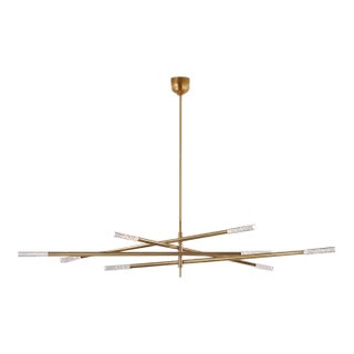 Kelly Wearstler for Visual Comfort Rousseau Grande Brass Eight-Light Chandelier For Sale