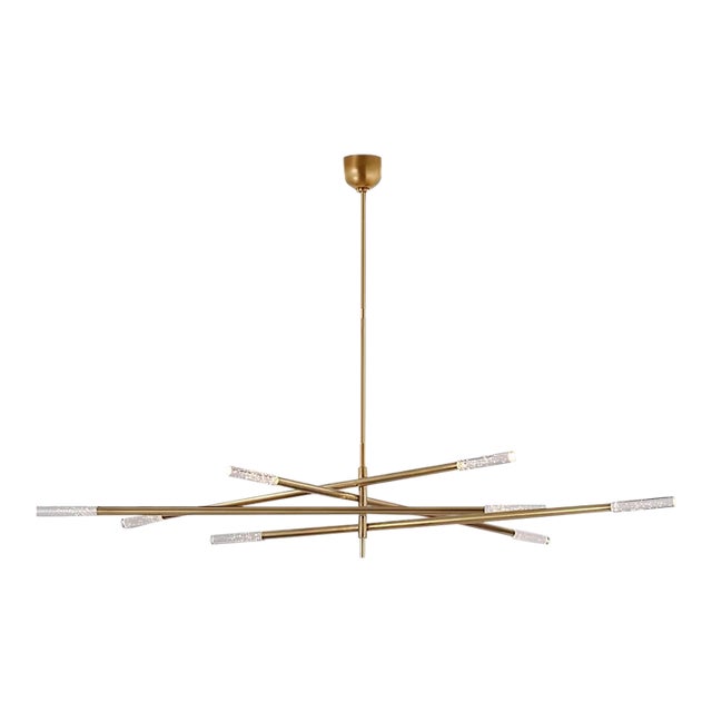 Kelly Wearstler for Visual Comfort Rousseau Grande Brass Eight-Light Chandelier For Sale