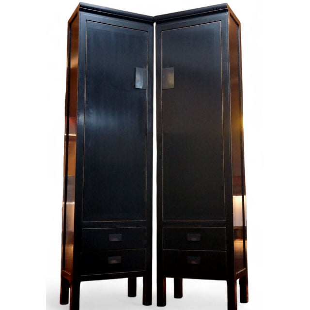 Vintage Cabinet in Black Lacquered Ash, 2010s, Set of 2 For Sale - Image 4 of 18