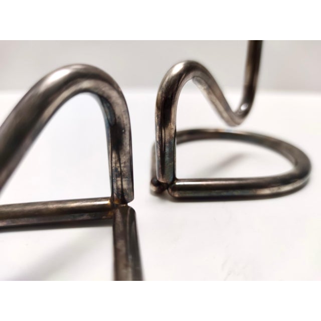Vintage Silver Plated Metal Candleholders by Lino Sabattini, 1990s, Set of 2 For Sale - Image 9 of 10