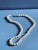 Victorian Vintage Mid Century Glass Faux Pearl Necklace With Filigree Fishhook Clasp For Sale - Image 3 of 6