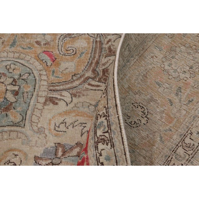 Textile Shabby Chic Vintage Beige/Red Wool Rug - 8'8'' X 11'4'' For Sale - Image 7 of 10