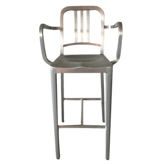 Emeco 1006 Navy® Brushed Finish Bar Stool For Sale