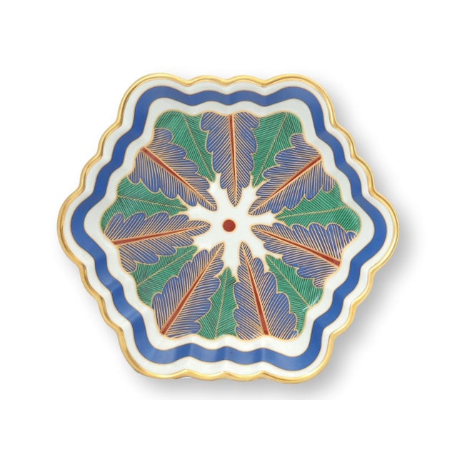 Mottahedeh Mottahedeh Charleston Feather Hexagonal Trays, Set of 4 For Sale - Image 4 of 4