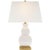 Traditional Chapman & Myers by Visual Comfort Signature Fang Gourd Table Lamp in Ivory Crackle with Linen Shade For Sale - Image 3 of 3