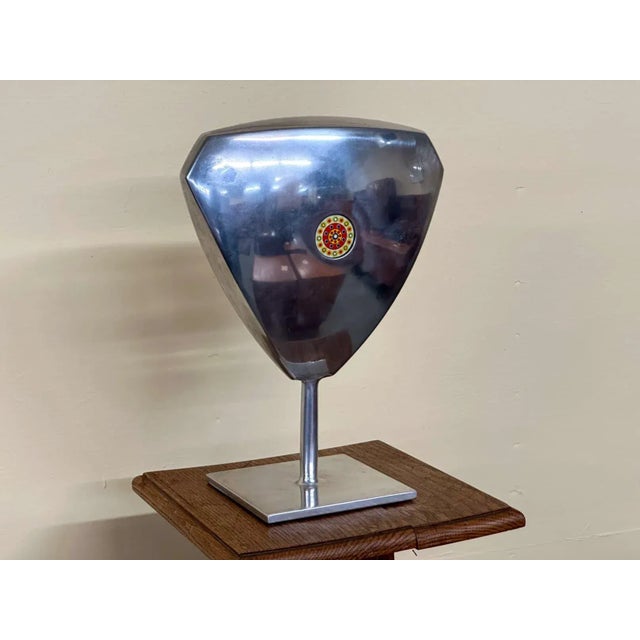 Aluminum Sculpture With Glass Disc From 1971 For Sale - Image 4 of 10