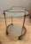1990s 1990s Italian Wood, Sterling, and Frosted Glass 2 Level Bar Cart With Wheels For Sale - Image 5 of 6