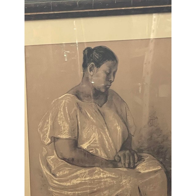 Folk Art Francisco Zúñiga Offset Reproduction Part of 20 Drawings Portfolio, Martha 1974. For Sale - Image 3 of 5