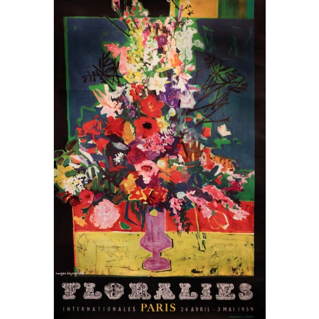 1950s 1959 French Exhibition Poster - Floralies (Internationales Paris) For Sale - Image 5 of 5