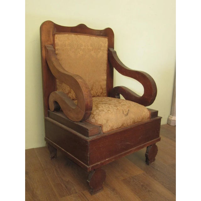 Antique Empire Throne Armchair For Sale - Image 6 of 9